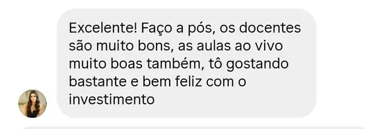 Print de depoimento de aluna do CAEPE