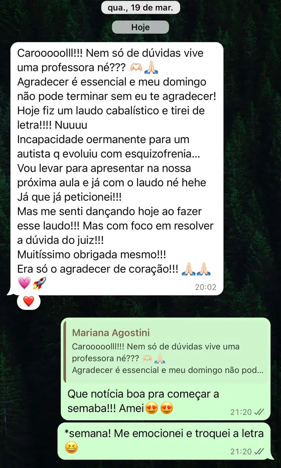 Print de depoimento de aluna do CAEPE