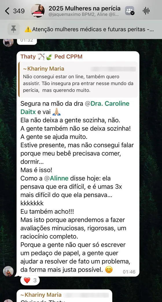 Print de depoimento de aluna do CAEPE