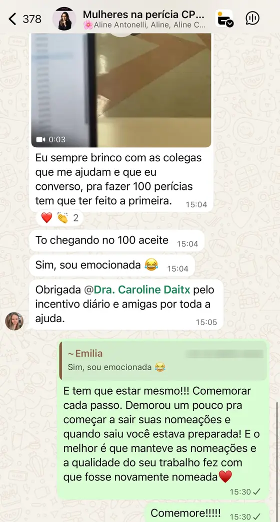 Print de depoimento de aluna do CAEPE