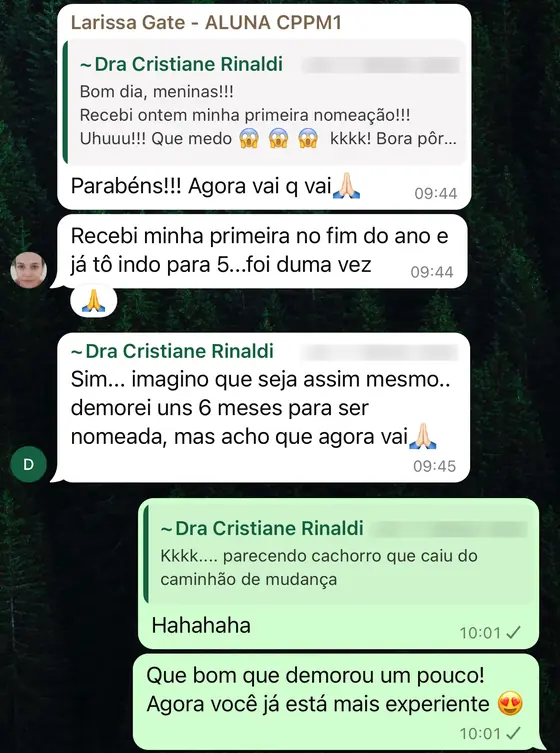 Print de depoimento de aluna do CAEPE