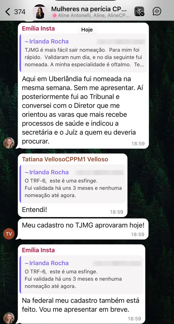 Print de depoimento de aluna do CAEPE