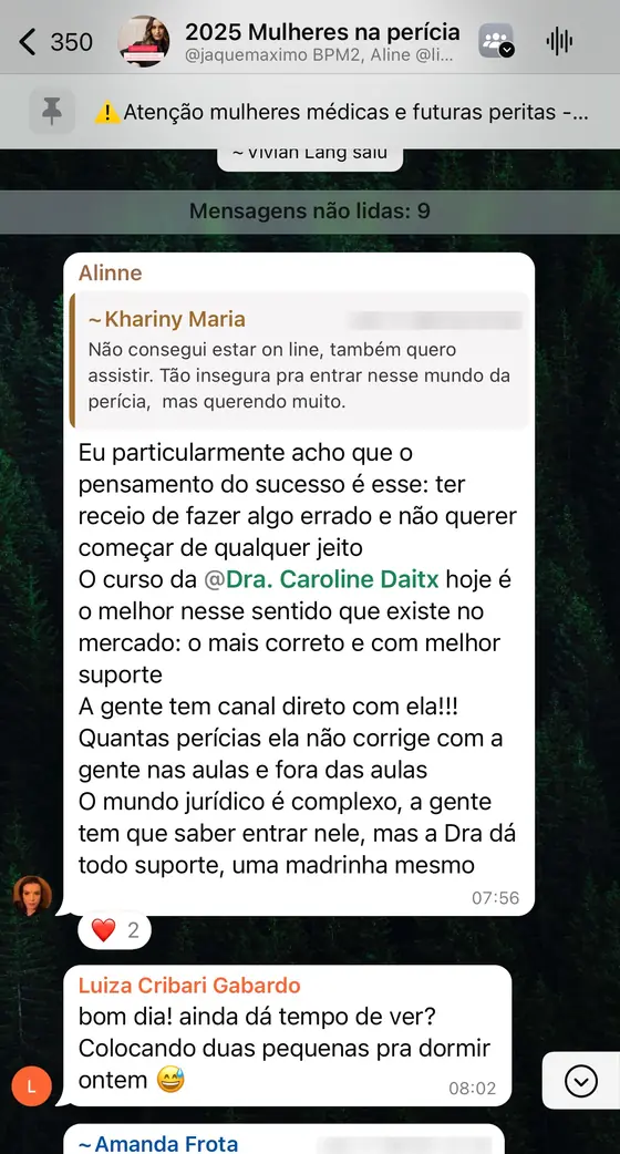 Print de depoimento de aluna do CAEPE
